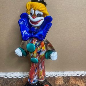 Mid Century Vintage Murano Hand Blown Glass Clown